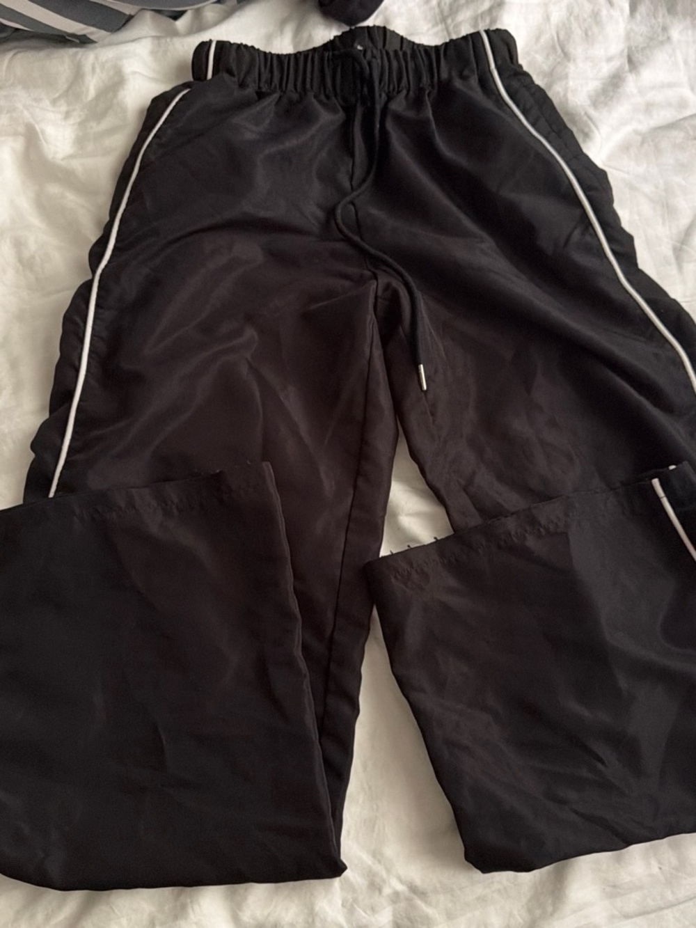 Black Men’s Track Pants with White Piping